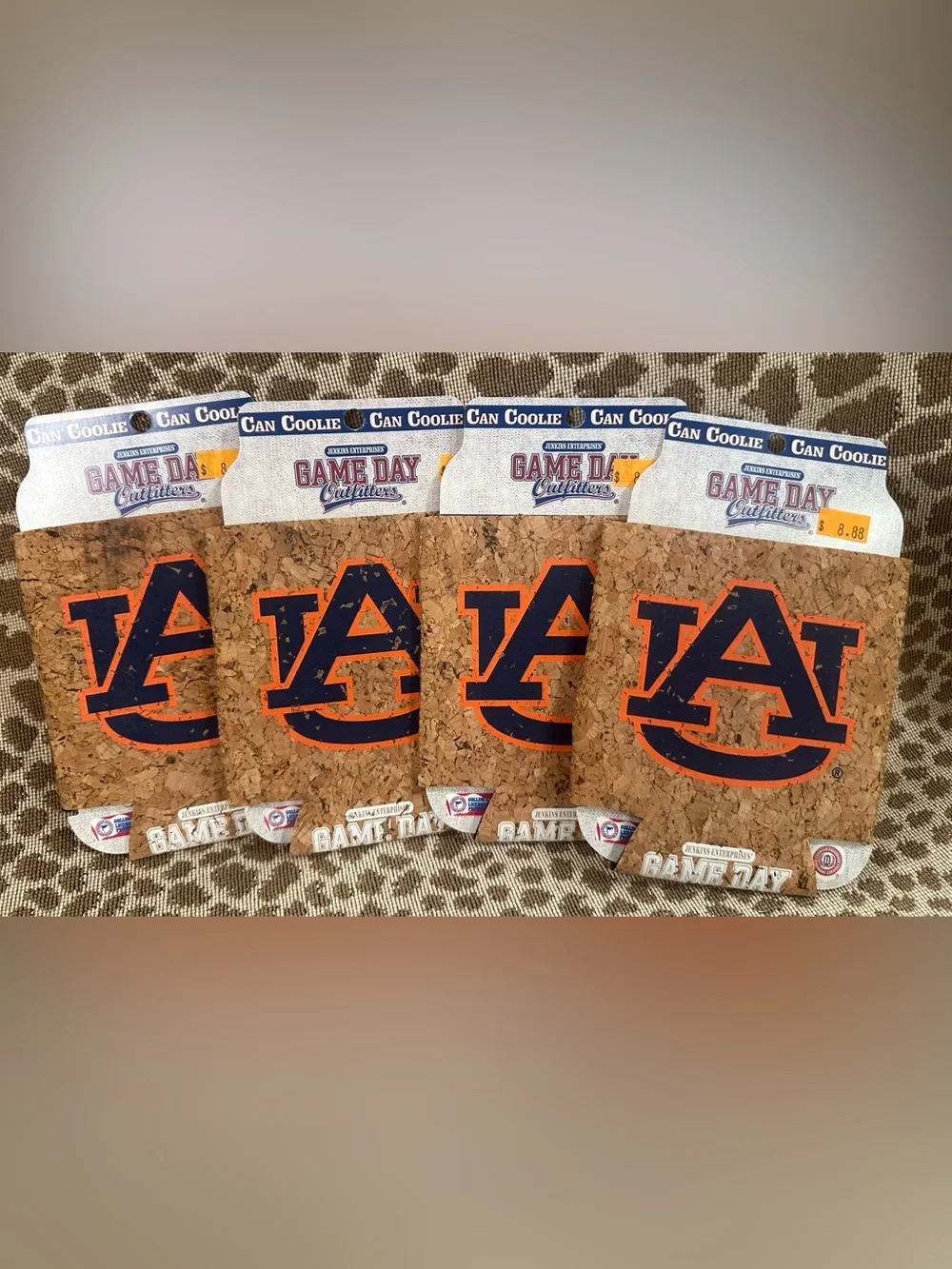 NWT Lot of 4 Auburn Tigers Insulating Can Coolie Koozie~Game Day Outfitters~$35